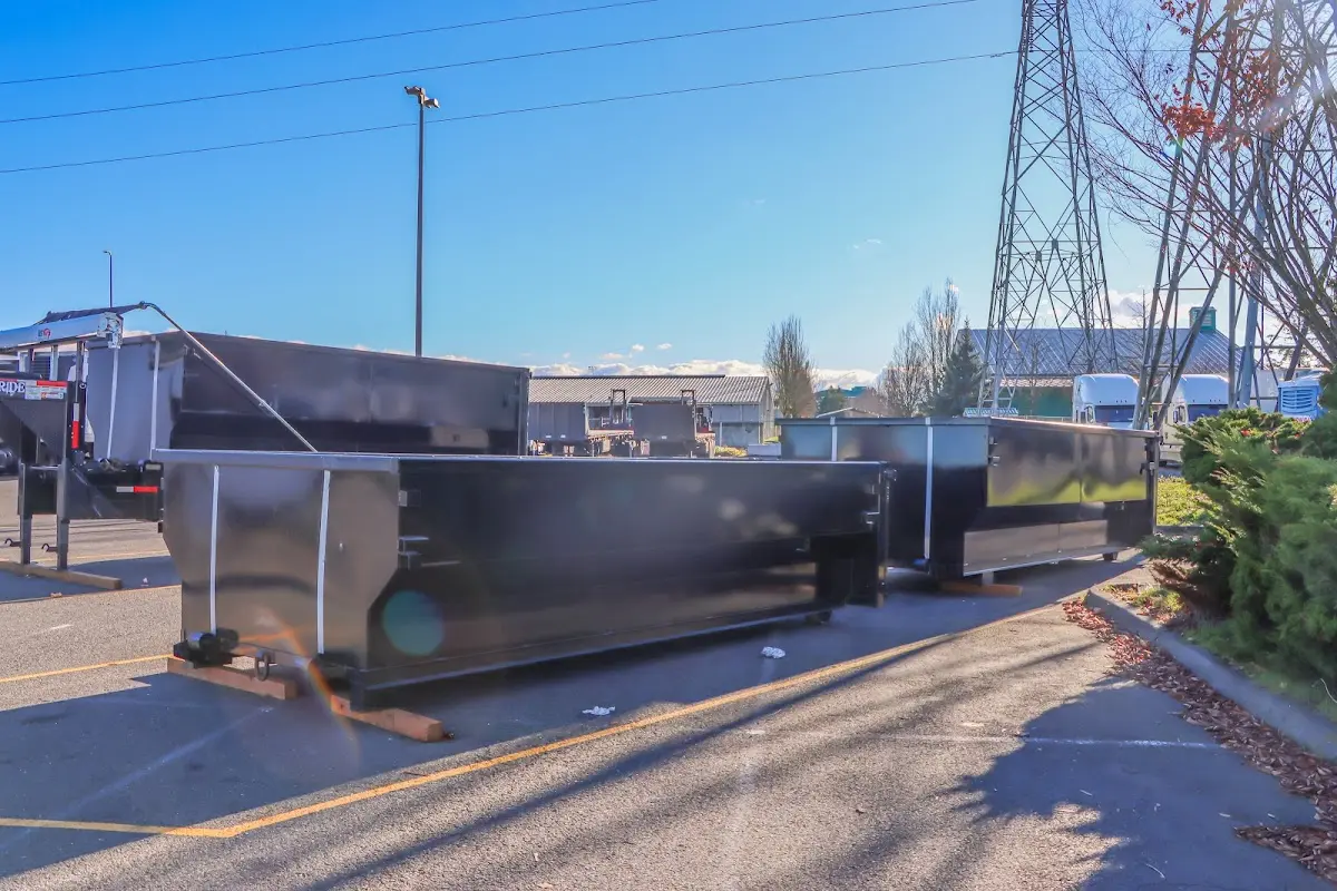Roll-off dumpster ready for waste disposal at job site for Concrete Dumpster Rental in Leon Valley